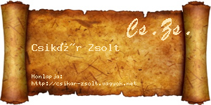 Csikár Zsolt névjegykártya